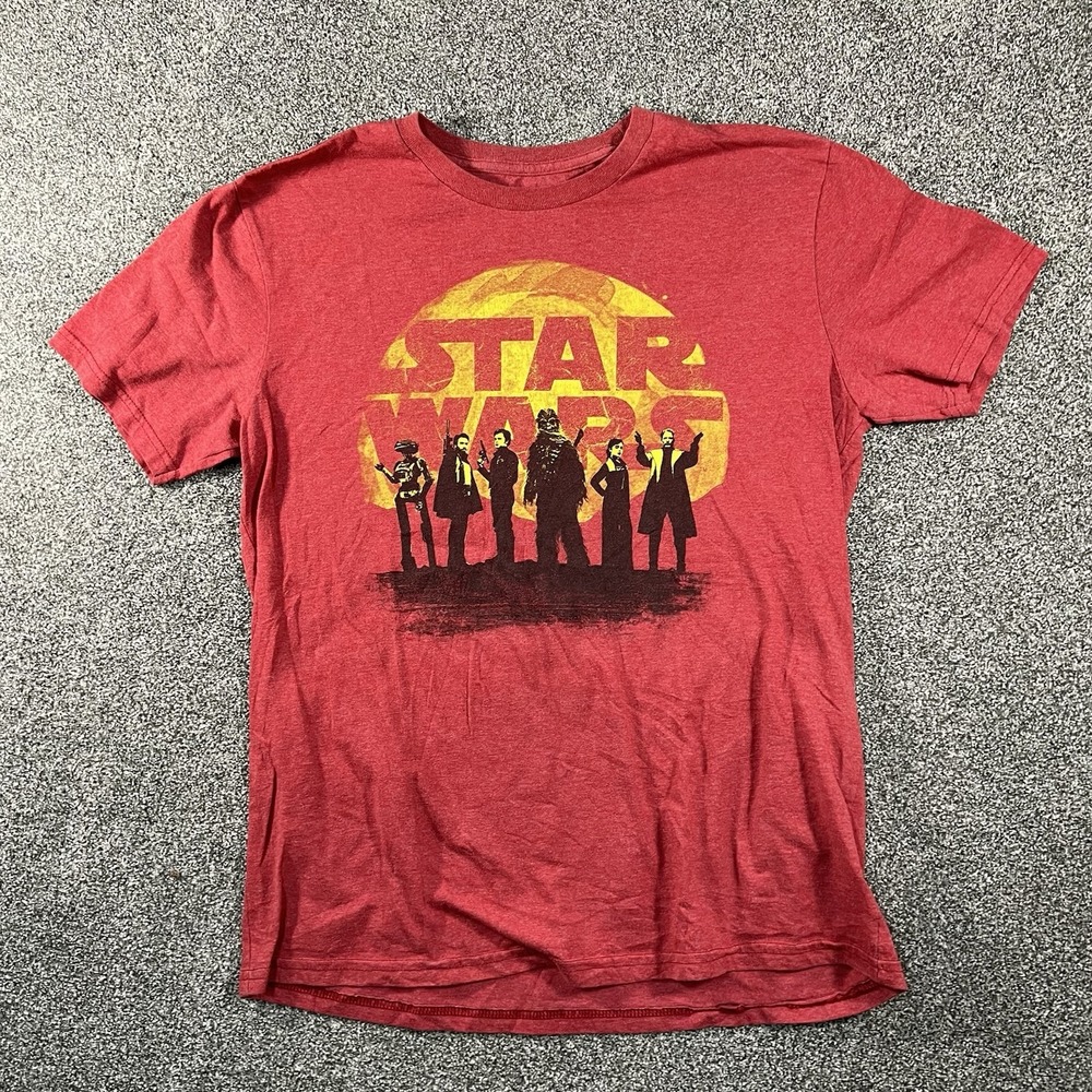 Disney Parks Star Wars Mens M Red Graphic T Shirt Solo Characters 2670